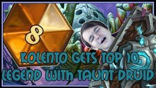 Kolento gets TOP 10 LEGEND with taunt druid | The Witchwood | Hearthstone