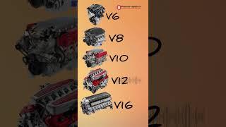 Какой звук двигателей внутреннего сгорания лучше? #shorts #v6 #v8 #v10 #v12 #w16 #v16 #engine #auto