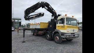 Used 1993 HIAB 900E8 + JIB-4 crane on Renault G340 BF02E3 8X4 chassis