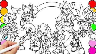 Sonic Team Coloring Pages Sonic The Hedgehog Teils , Shadow ,Amy Rose, Knuckles draw COMPILATION 149