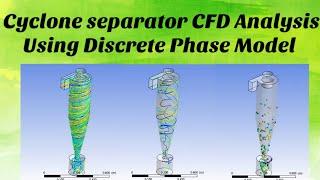 Cyclone separator CFD analysis | Particle simulation | Discrete phase model | Efficiency calculation