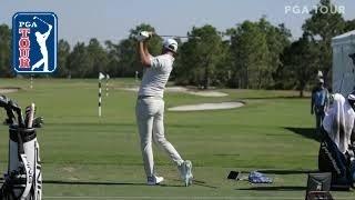 Dustin Johnson’s range session before Round 1 at WGC-Workday