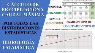 Hidrología - Cálculo de Precipitación y Caudal Máxima por todas las Distribuciones Estadísticas
