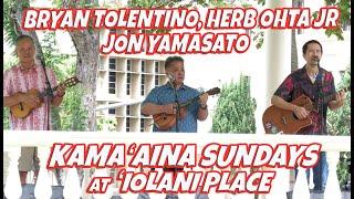 Herb Ohta Jr, Jon Yamasato, Bryan Tolentino at Iolani Palace August 11, 2024 Kamaaina Sunday