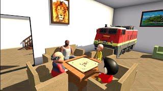 Playing Carrom board with Motu Patlu ll Indian Bike Driving 3d