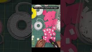 Watch me layer this simple birthday 3D cake topper! #cricut #cakedecorating #papercraft #caketopper