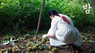 밤을 수확해서 밤양갱 만들었어요 | 궁중 간식 율란을 먹어요.