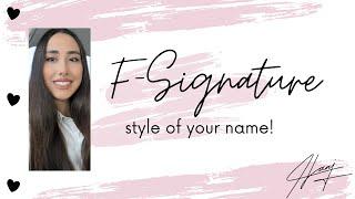 F - Signature | How to draw signature style of my name | Letter “F”