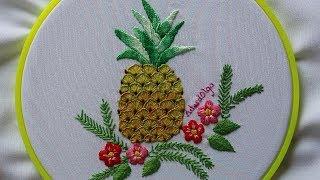 Hand Embroidery: Pineapple | Piña Bordada a Mano | Artesd'Olga