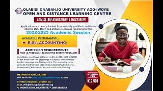 OOU 2022/2023 ADMISSION