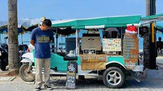 Cafe Vlog Mini Coffee Shop Truck Bar Barista Thai Street Tuktuk Mobile Kopi Small Business Relax