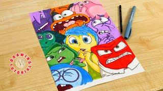 How to draw Inside Out two characters / Inside Out 2 POSTER drawing