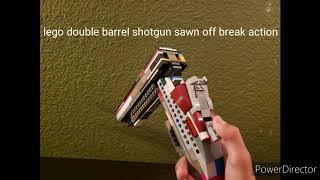 Lego double barrel shotgun sawn off working break action mechanism