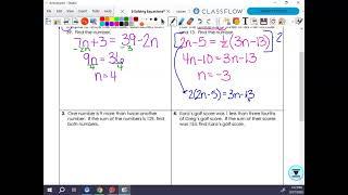 Equations - Word Problems Day 1 CA2425