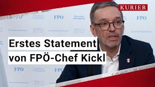 Erstes Statement von FPÖ-Chef Kickl zum Regierungsbildungsauftrag