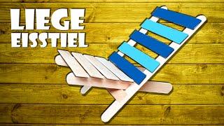 Strandliege bauen aus Eisstiel Smartphonehalter - smartphone beach chair from ice stick DIY craft