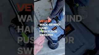 VEVOR walk-behind hand push floor sweeper operates without electricity or fuel!