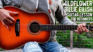 WILDFLOWER Billie Eilish Guitar Tutorial // WILDFLOWER Guitar Lesson #1052