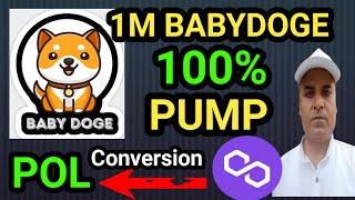 1M BABYDOGE 100% PUMP || Baby Dogecoin Conversion || Polygon Matic to POL Conversion || Crypto