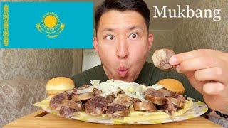 КАЗАХСКО-РУССКИЙ МУКБАНГ/БЕШБАРМАК/ҚАЗЫ/СОРПА Mukbang/BESHBARMAK