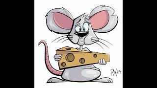 Mouse with Cheese Cartoon Time-lapse #art #drawing #procreate