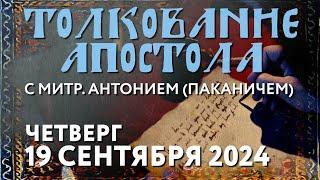 Четверг, 19 сентября 2024 года. Толкование Апостола с митр. Антонием (Паканичем).