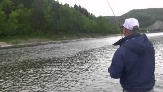 Jon Huff in Ledges Pool, Restigouche River Lodge, June 2011