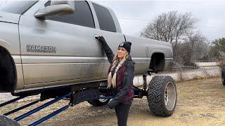 SEMA Truck FALLS off the trailer in a Texas ice storm