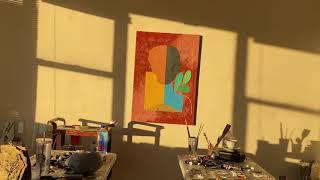 Tarik Mendes Art Studio Mixed Media on Net Screen
