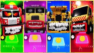 coffin dance - Fire Truck vs Truck Eater vs Giant Dump Truck Eater vs Tow Truck Eater | tiles hop 