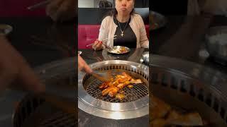 Preparing the tasty chicken @ the Korean Steakhouse - Rego Park, NY