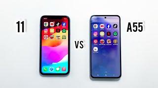 iPhone 11 vs Samsung galaxy A55 speed test