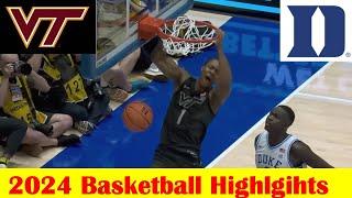 Virginia Tech vs #4 Duke Basketball Game Highlights 12 31 2024