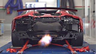 Lamborghini Aventador SV feat. Decat Exhaust doing DYNO PULLS | Feat. INSANE Sound & Flames ️