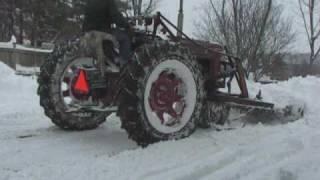 Blizzard of 2010 - Plowing my driveway with the Farmall M