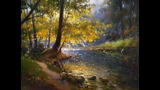 How to PAINT an AUTUMN LANDSCAPE. The COMPLETE process of creating a painting