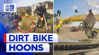 Young dirt bike hoons terrorise police in Melbourne | 9 News Australia