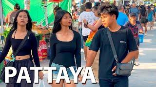 Hot Day Life in Thailand Pattaya Street Scenes 4K