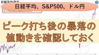 1月19日、日経平均のピークアウトから暴落の値動きの形について S&P500のサイクルボトムのタイミングと米国株の仕込み場 ドル円の週足サイクル 株式投資の勝ち方 バブル崩壊か否かの高田の判断基準
