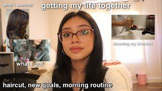 Getting My Life Together for 2023 | Haircut, new goals, morning routine, cleaning my makeup brushes