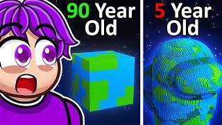 Reacting to MINECRAFT at DIFFERENT AGES (100 YEAR OLD)