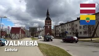 Valmiera, Latvia.  Walking in the city. 4K