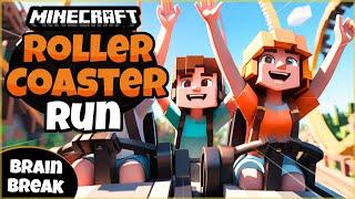  Roller Coaster Run 4   | Minecraft | Brain Break | Mini-Games | GoNoodle Inspired