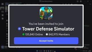 How To Join Tower Defense Simulator Discord Server