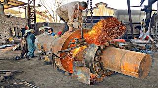 Expert Cut a Crankshafts of Cruise Ship Into pieces and Made a Crankshaft for Ammonia Compressor ||