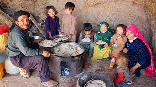 Afghanistan Village Lifestyle  Twins Family Cooking Traditional Qabeli Palaw Like 2000 years Ago‍