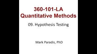 360-101-LA. 09. Hypothesis Testing