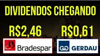 BRADESPAR BRAP4 DIVIDENDOS CHEGANDO GOAU4 GERDAU GGBR4 USIMINAS. #goau4 #brap4 #dividendos #ggbr4