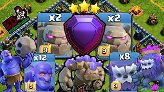 2 Golem 12 Bowler 8 Yeti Bat Legend Push Attack!! How to use Golem in Legend base | Clash of Clans