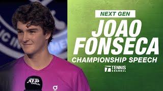 Joao Fonseca Next Gen ATP Finals Champion Speech | 2024 Next Gen ATP Finals Championship